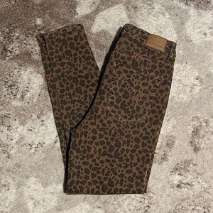 American Eagle Outfitters Brown Leopard Skinny Jeans